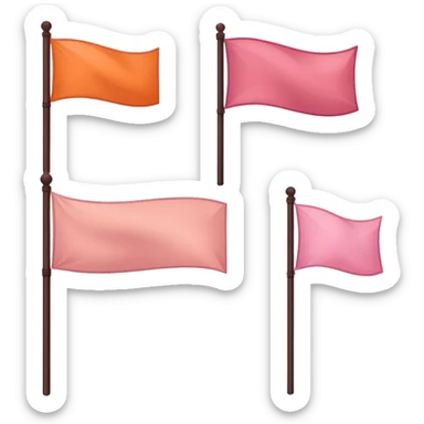 dark orange, orange, light orange, white, pink, dusty pink, dark rose flag  sticker