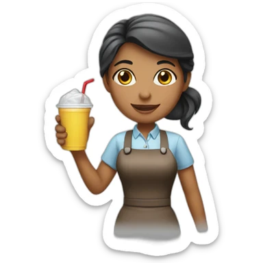 waitress delivering drink sticker