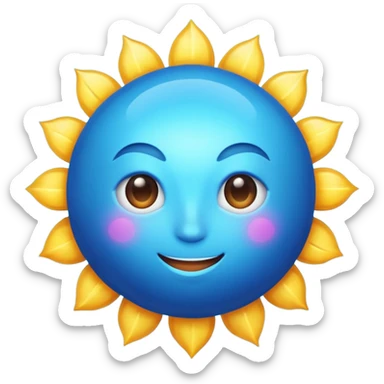 A blue sun sticker