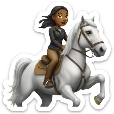 Girl riding horse sticker