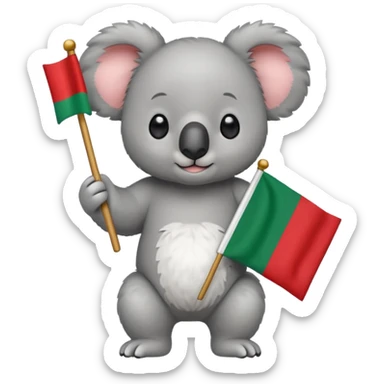 Cute koala bear with an Italian flag  sticker
