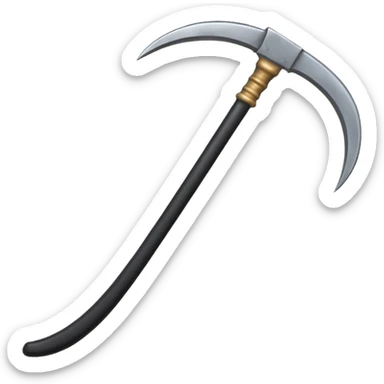 The scythe of the God of Death is long, straight, and pure black, symbolizing death. sticker