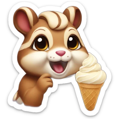 ice cream chipmunk sticker