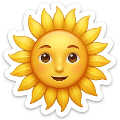 Clear sunny day with bright golden sun sticker