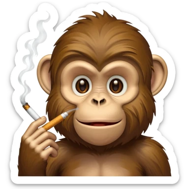 monkey smoking a sigarette  sticker