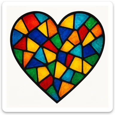 heart with a stained glass pattern sticker