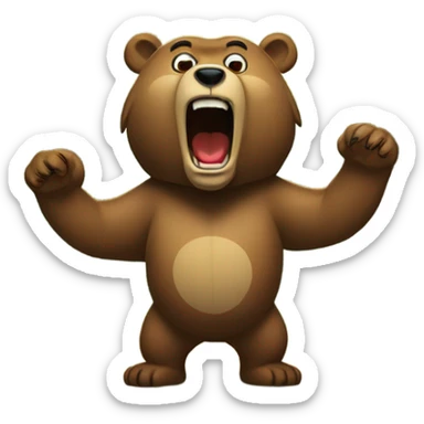 A bear screaming into the woods sticker