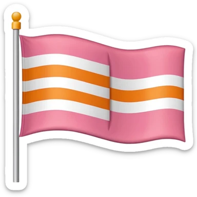 flag with the following colours in horizontal stripe: dark orange, light orange, white, light pink, dark pink sticker