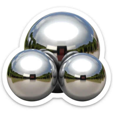 two giant spheres and a cylinder sticker