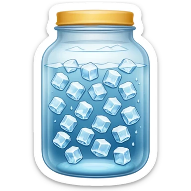 SLIM ICE JAR WITH LOTS OF ICE WITHOUT LID ON sticker