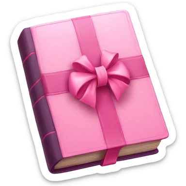 A pink Bible with a bow sticker