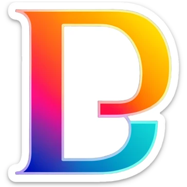 Colorful Gradient Alphabetical Letter “E” sticker