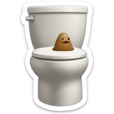 Caca courant sur des toilettes sticker