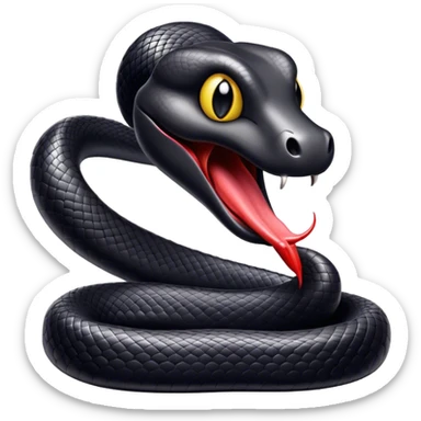 Black snake with tongue out sticker