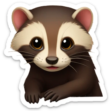 Brown Polecat on brown wood sticker