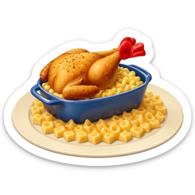 baked chicken with mac and cheese on the side sticker