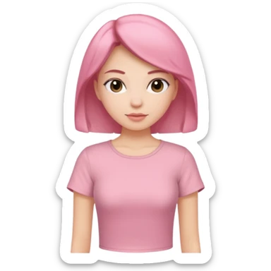 Rose-pink women’s top with short sleeves, soft fabric, gentle lighting, isolated on plain background. Complete plain, no textures. sticker