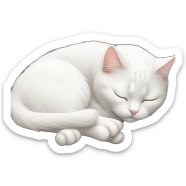white cat sleeping on keyboard sticker
