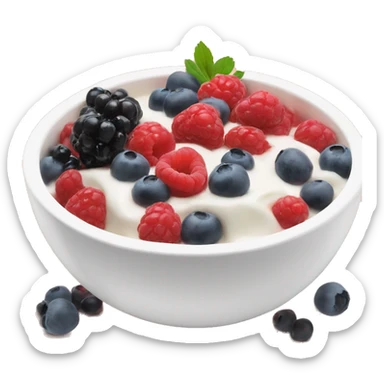 yoghurt bowl with various berries sticker