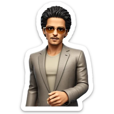 stylish man with sunglasses sticker