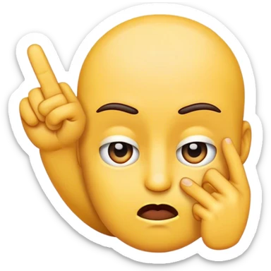 Pleading Face Emoji with index fingers pointing towards sticker