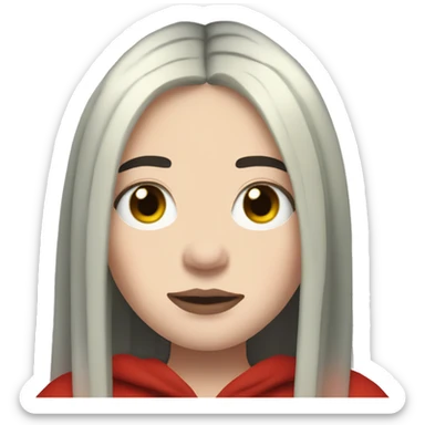 Billie Eilish with red roots sticker