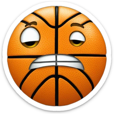 basketball nerd as an orange basketball smiley face emoji sticker