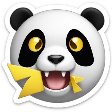 panda eat pikachu sticker