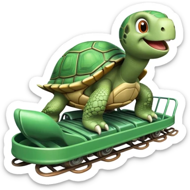 Turtle on a roller coaster ￼￼ sticker