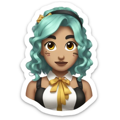 Music girl from demon slayer with a coquette bow  sticker