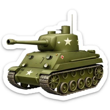 WWII T-34 tank, unmarked sticker
