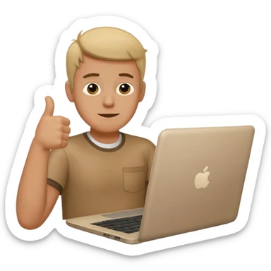 Create a 5 Emojis of my day and write a sentence about it... I am A Man...and i am techie and being tired and sleepy with a Laptop in front... sticker