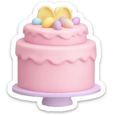 Easter pastel light pink cake sticker