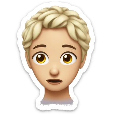 Exhausted tired eye bags girl  sticker