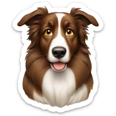 Brown bored collie with little bit of freckles on nose  sticker
