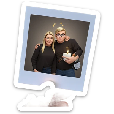 boys with glasses and candles sticker