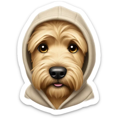 wheaten terrier in a hoodie sticker