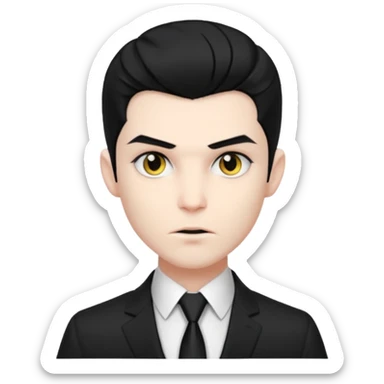 {
      "type": "human",
      "look": "modern vampire, slick hairstyle, dark suit, loosened tie",
      "description": "a modern vampire with a slick hairstyle in a dark suit and loosened tie"
    } sticker