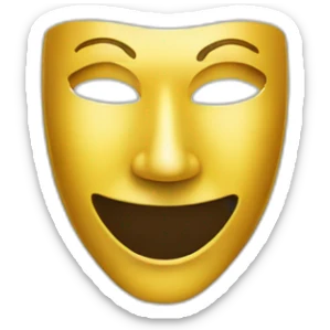 a performing arts mask popping out of theatre frame sticker
