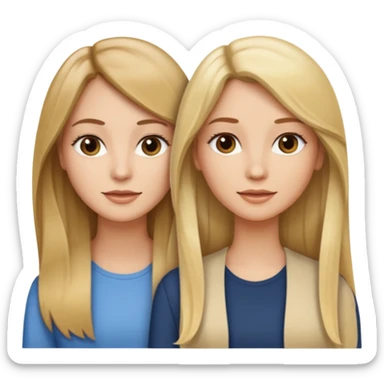 Uma cabelo loiro lizo e grande outra cabelo ondulado meio castanho meio loiro e outra lizo castanho sticker