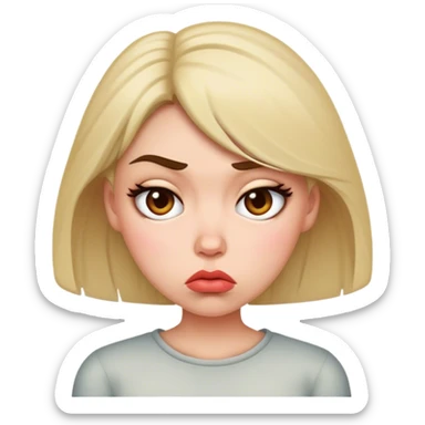 Pouting beg female sticker