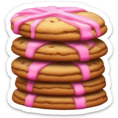 Stack of cookies with pink chokolate sticker