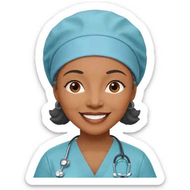 older black doctor woman with scrub cap sticker