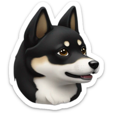 balck shibainu sticker