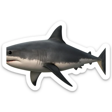 Edit the gray shark emoji to face left in a realistic style. Remove legs and sneakers, keep only the shark. Match the gray color from the reference images. sticker
