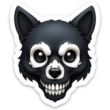 furry, black, skullwolf-skulldog, art by artist:wingedwolf94 sticker