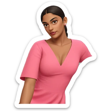 girl in pink dress sticker