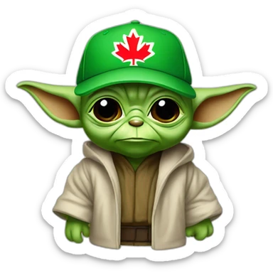 Yoda wearing a Montréal canadian cap sticker