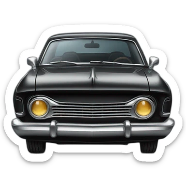 Black classic car sticker