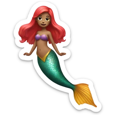 mermaid with a heart shaped fin sticker